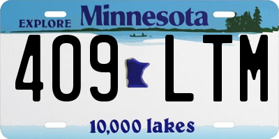 MN license plate 409LTM
