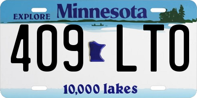 MN license plate 409LTO