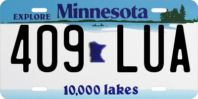 MN license plate 409LUA