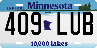MN license plate 409LUB