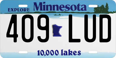 MN license plate 409LUD