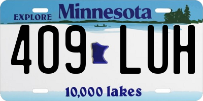 MN license plate 409LUH