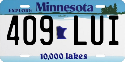 MN license plate 409LUI