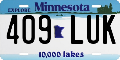 MN license plate 409LUK