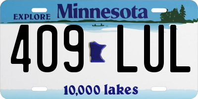 MN license plate 409LUL