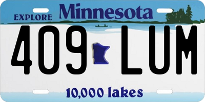 MN license plate 409LUM
