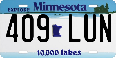 MN license plate 409LUN