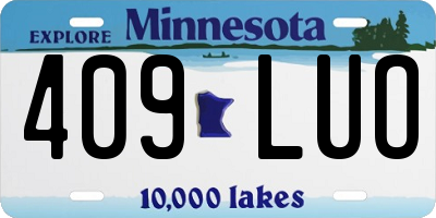 MN license plate 409LUO