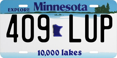 MN license plate 409LUP