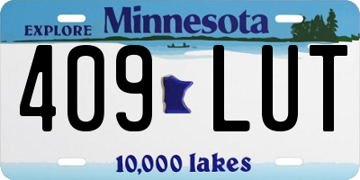 MN license plate 409LUT