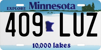 MN license plate 409LUZ