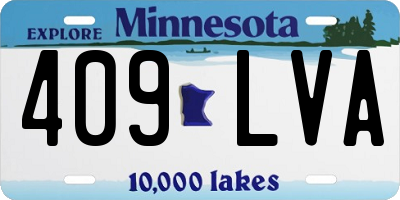 MN license plate 409LVA