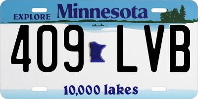 MN license plate 409LVB