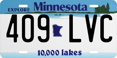 MN license plate 409LVC