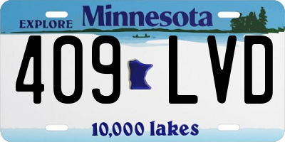 MN license plate 409LVD