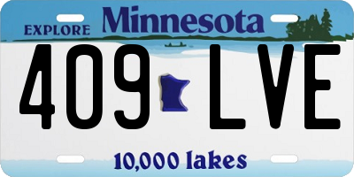 MN license plate 409LVE