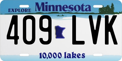 MN license plate 409LVK
