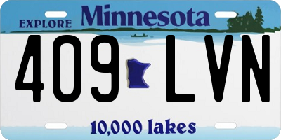 MN license plate 409LVN