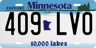MN license plate 409LVO