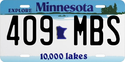 MN license plate 409MBS