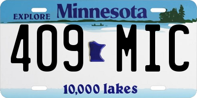 MN license plate 409MIC