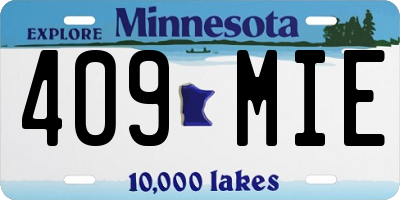 MN license plate 409MIE