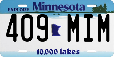 MN license plate 409MIM