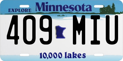 MN license plate 409MIU