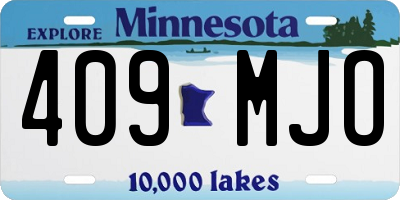 MN license plate 409MJO