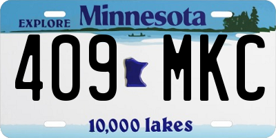 MN license plate 409MKC