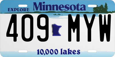 MN license plate 409MYW