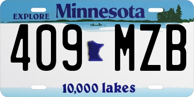 MN license plate 409MZB