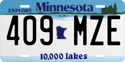 MN license plate 409MZE
