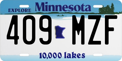 MN license plate 409MZF