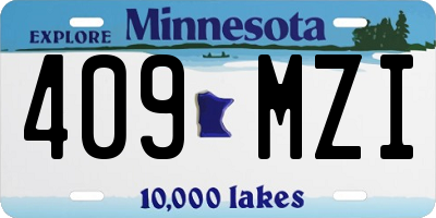 MN license plate 409MZI