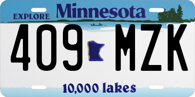 MN license plate 409MZK