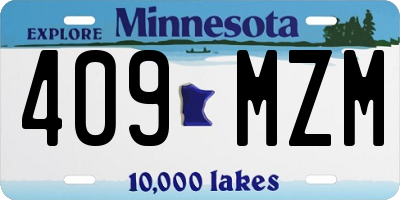MN license plate 409MZM