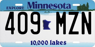 MN license plate 409MZN