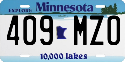 MN license plate 409MZO