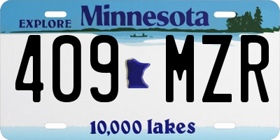 MN license plate 409MZR