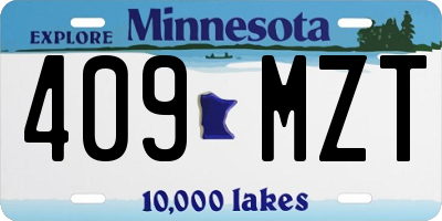 MN license plate 409MZT