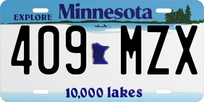 MN license plate 409MZX