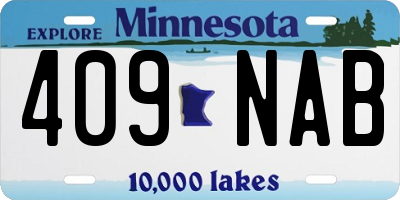 MN license plate 409NAB