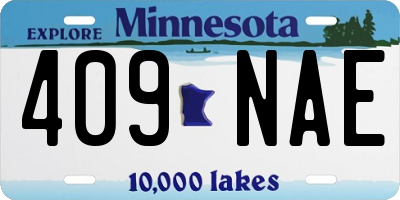 MN license plate 409NAE