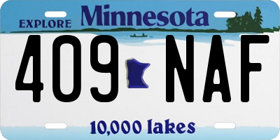MN license plate 409NAF
