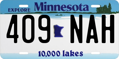 MN license plate 409NAH