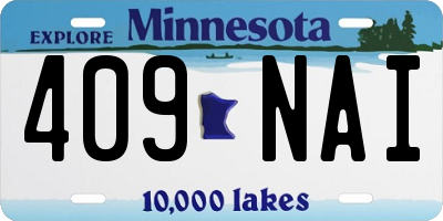 MN license plate 409NAI