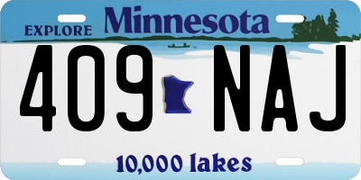 MN license plate 409NAJ