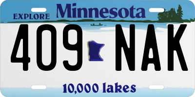 MN license plate 409NAK