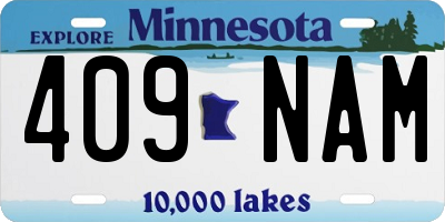 MN license plate 409NAM